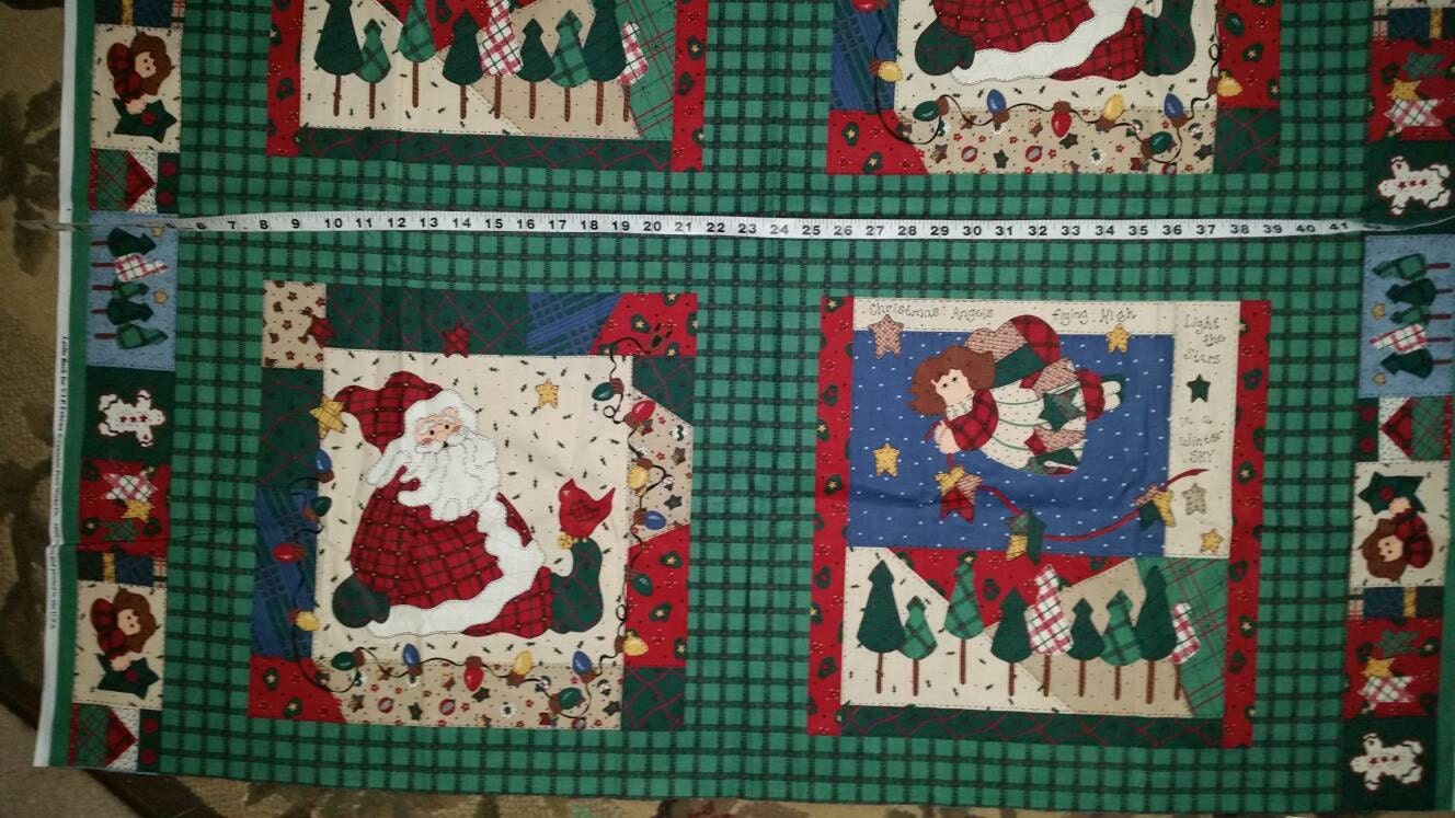 All Aglow Borealis Digital Panel cotton quilt fabric Hoffman Christmas Tree