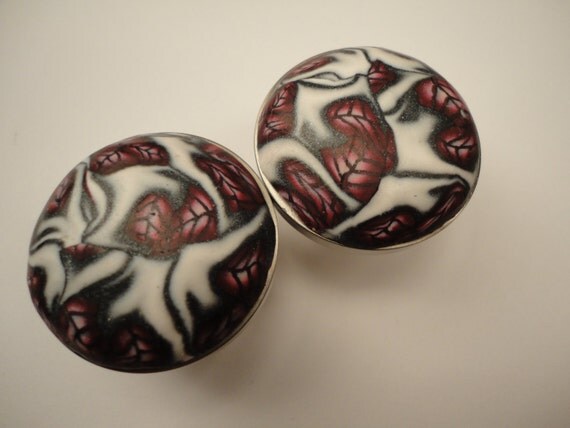10 Gothic Cabinet Knobs Drawer Knobs Polymer Clay over Metal