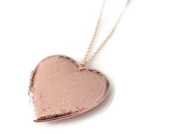Gift Heart locket necklace Locket Heart locket Locket necklace Rose gold locket Rose Gold locket necklace Photo locket Picture locket