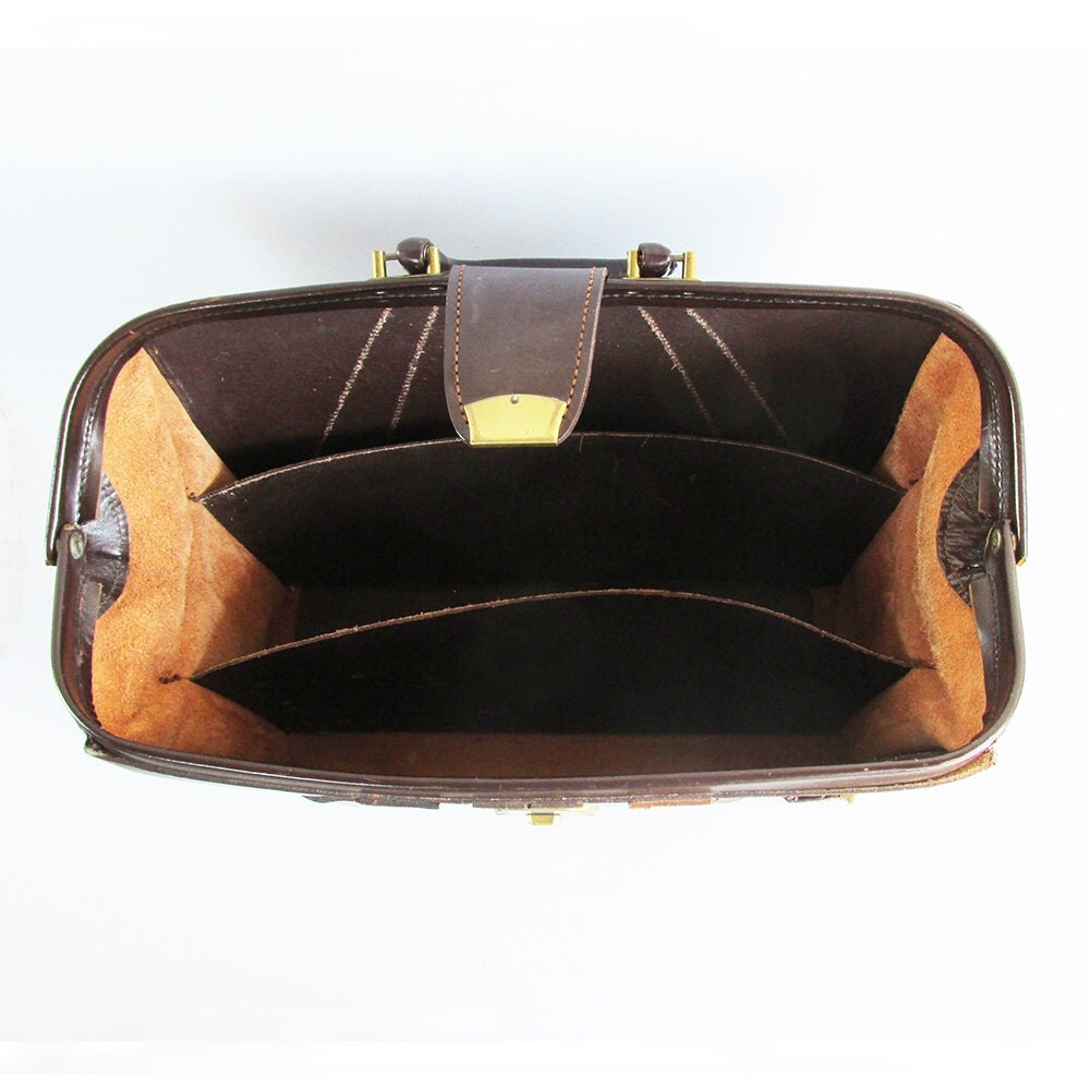 Mid Century Dark Brown Leather Briefcase