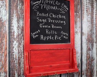 Chalkboard, Restaurant Decor, Menu Board, Daily Special Board, To Do List, Chalk Board, Message Board, Rustic Chalkboard, Rustic Red