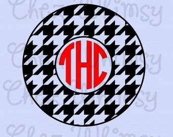 Alabama SVG, Houndstooth Set, Elephant Monogram, Roll Tide SVG, Circular Houndstooth Svg, Alabama Houndstooth Set