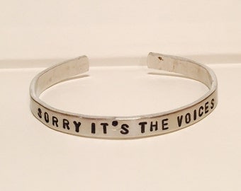 Harley Quinn Sorry It's the Voices bangle bracelet