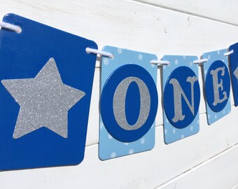 ONE Birthday Banner Baby Girl Birthday first by RedBirdBanners