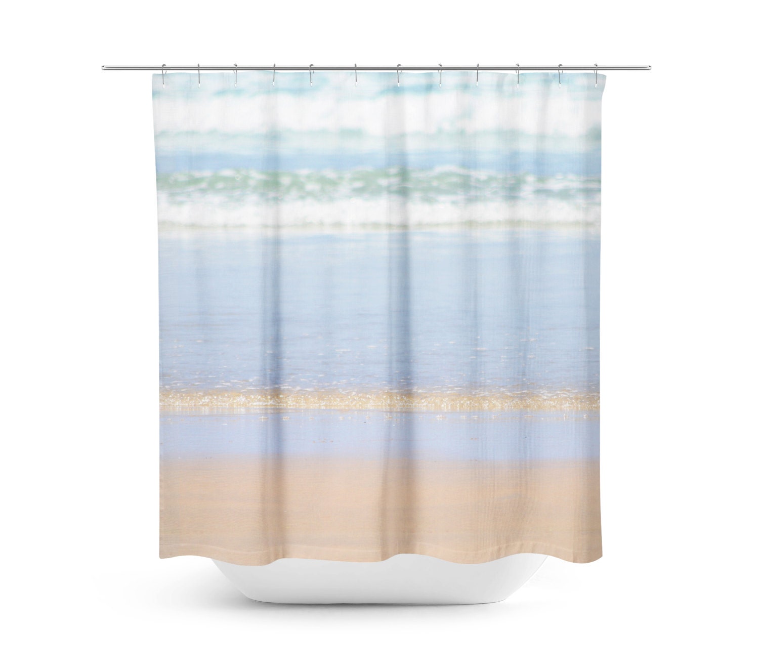 Dusche Vorhang Beach blau und Tan Decor Strand Badezimmer