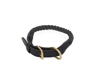 SALE Rope Dog Collar, Midnight