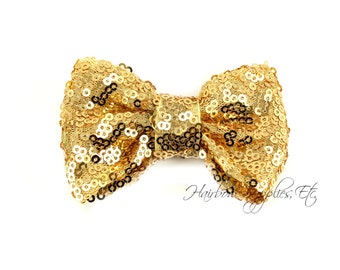 Sparkly Bow Tie Sequin Fabric Rhinestone sequin Bowtie Black main image 0
