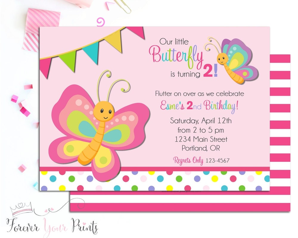 Butterfly Birthday Invitations 2