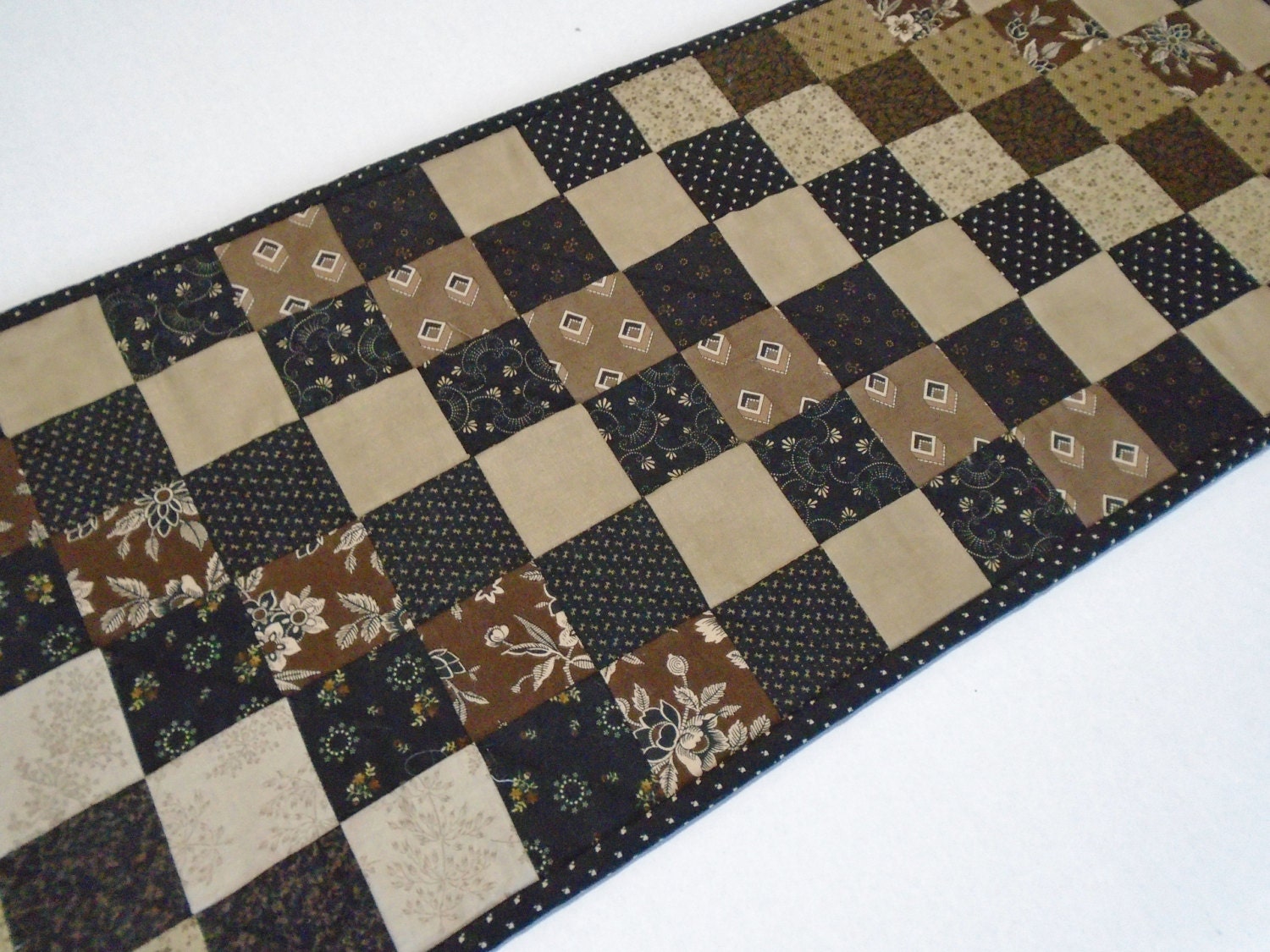 Primitive Quilted Table Runner Quilted by