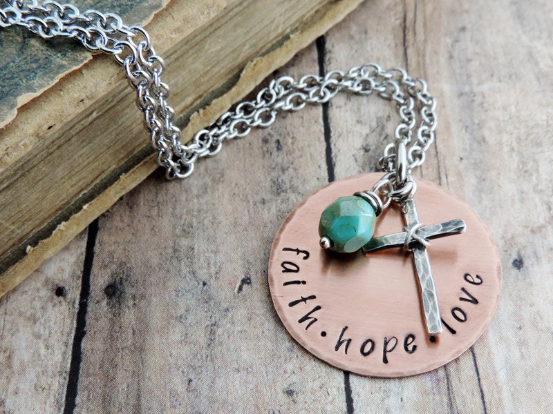 Faith Hope Love Necklace Christian Jewelry Religious