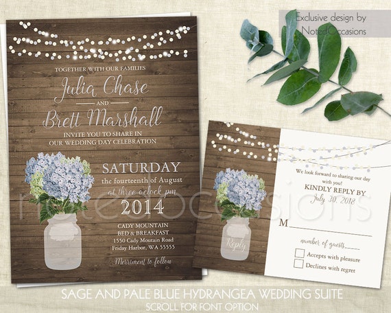 Rustic Wedding invitations Printable Set Purple by NotedOccasions