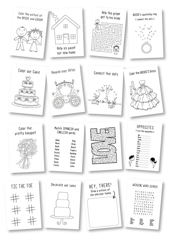 Wedding coloring book / Kids wedding favor / rustic wedding Wedding coloring book / Kids wedding favor / rustic wedding