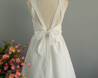 White dress white backless dress white party dress white prom white cocktail dress white bridesmaid dress