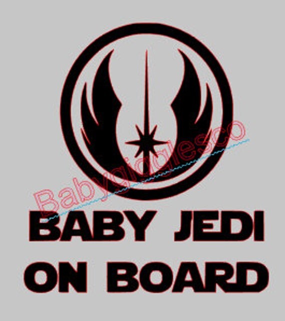 Baby On Board Baby Jedi Star Wars Car Decal Sticker