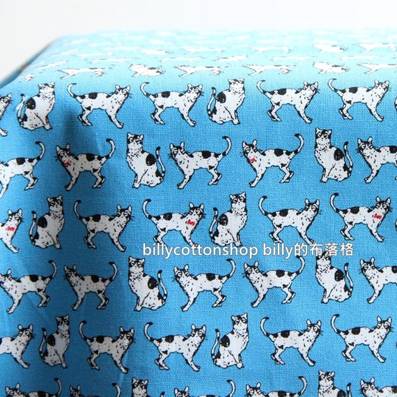 w745_55 cats fabrics cotton linen Half Yard