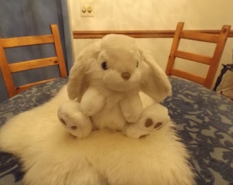Sale Large white stuffed toy,plush rabbit bunny Cute! Mint .gift.Well cared.Puffy.Children