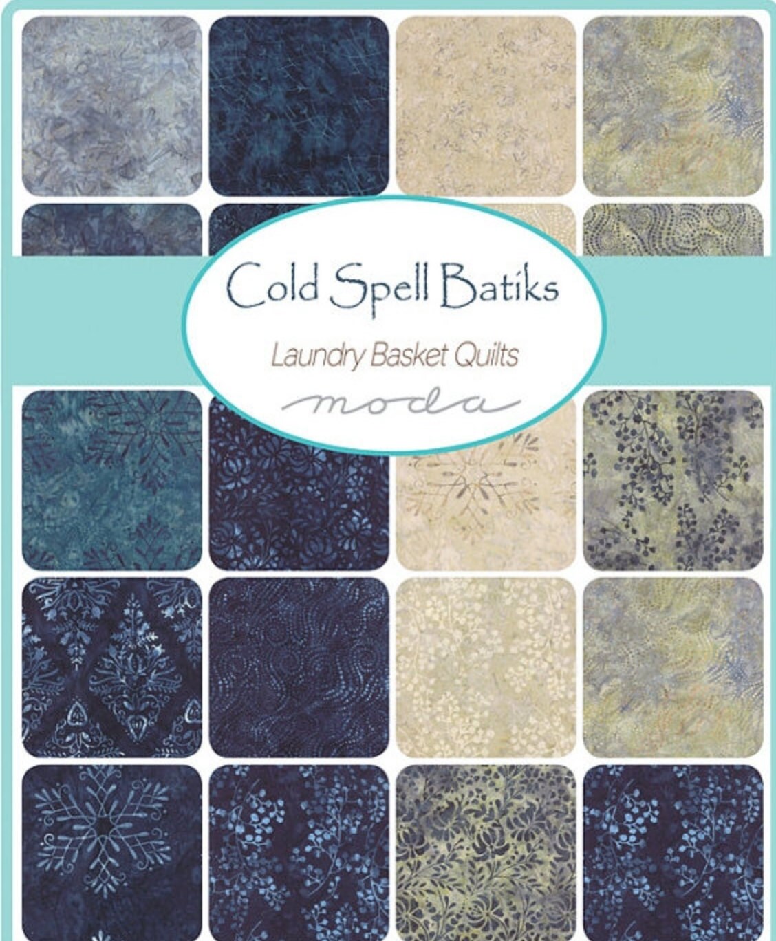 SaLE Moda Fabric Cold Spell Batiks 5 squares charm