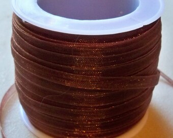 Brown Organza Ribbon-1/8"-10 YDS