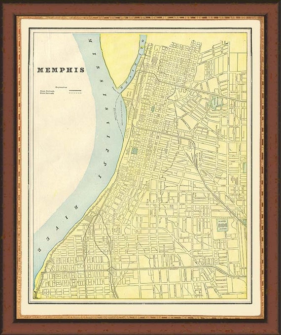 Items similar to MEMPHIS 1899 City Map - High Resolution Reproduction ...