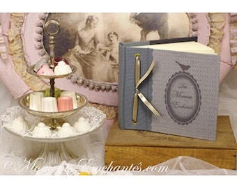 Album photo Baptism new born " L' oiseaux " blue grey bird cage french made