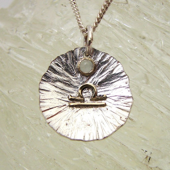 Sterling silver pendant LIBRA medallion
