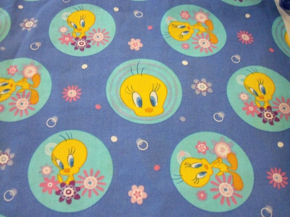 Tweety Bird Fabric Blue Background New By The Fat Quarter BTFQ