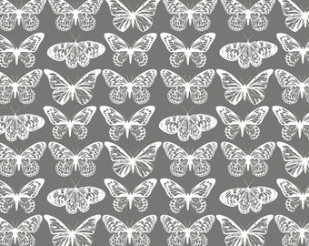 Serenity - Grey Butterflies from FabScraps