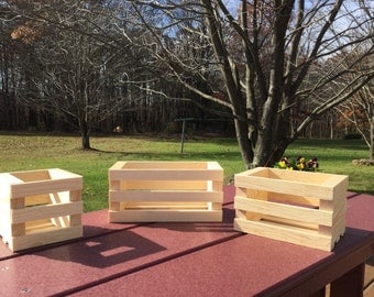 WOODEN CRATE // Birthday Baskets // Weddings //Table Favors // Baby Shower Party Centerpieces // Pets // Man's Beer Holder