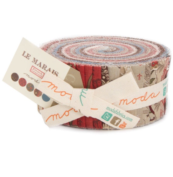 Le Marais cotton jelly roll by French General for Moda fabric