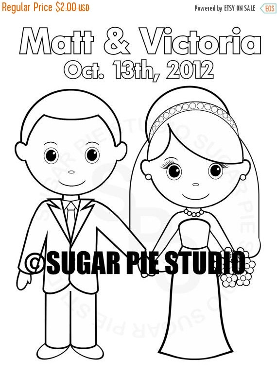 25% OFF SALE Personalized Printable Bride Groom by SugarPieStudio