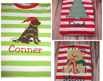 Family Christmas Pajamas, Adult Christmas Pajamas, Womens Pajamas, Monogrammed Christmas Pajamas