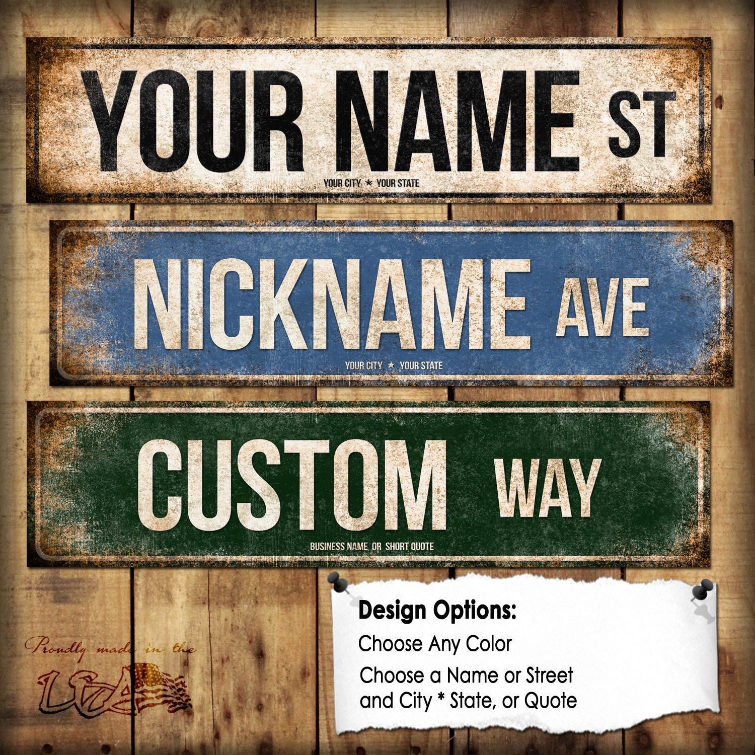 Custom // 1 Metal Street Sign // 5.5 x 22