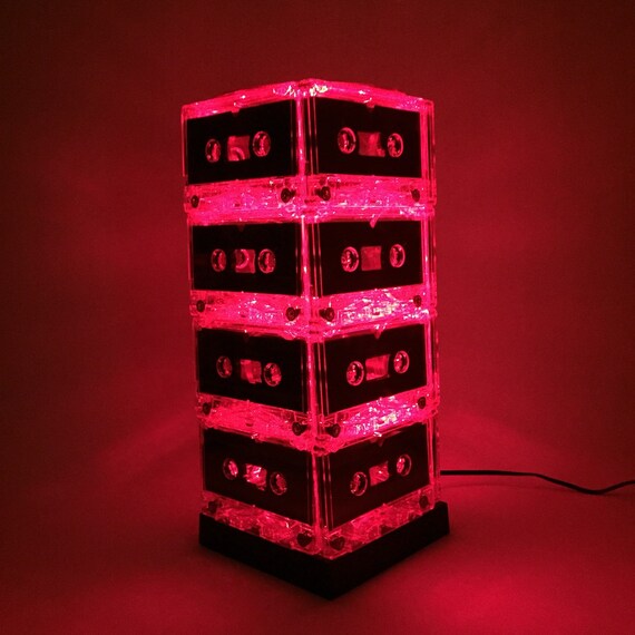 UPCYCLED LIGHTING Music Lover Red Mixtape Light Cassette Lamp Repurposed Upcycled Eco Friendly Pop Culture Mood Light Il_570xn