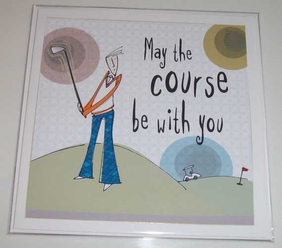 Male golf themed birthday card from Bloke range May the