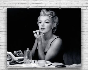 Marilyn Monroe, Elegant Photograph, Applying Make-Up in Front of Mirror, Photography Poster