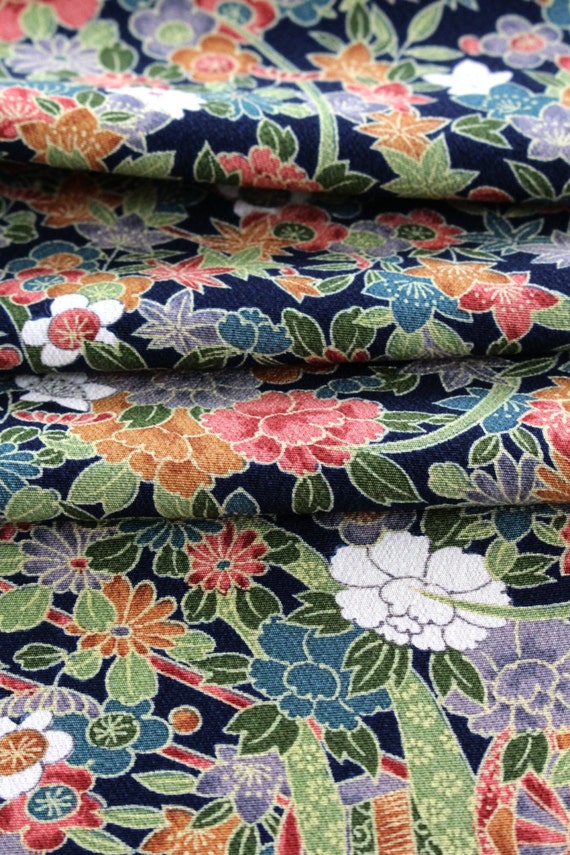 Kimono Silk Kimono Fabric Floral Silk Japanese Kimono Blue