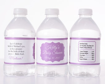 Baby Shower Decoration - 25 Baby Shower Water Bottle Labels, Birthday, etc - Waterproof and self stick