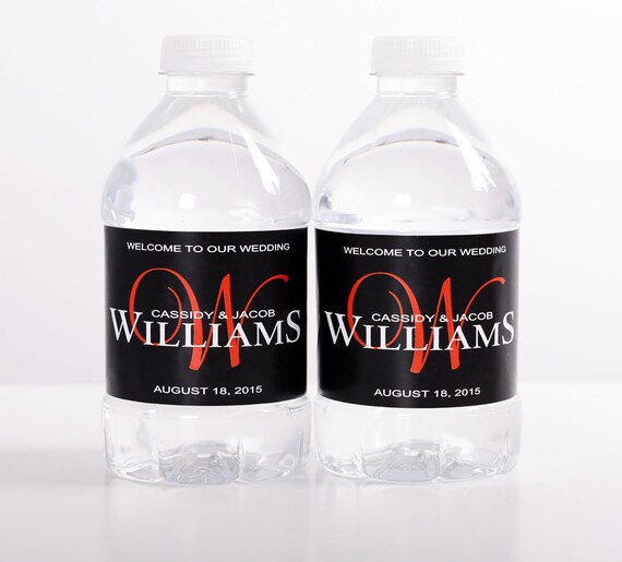 Custom Wedding Favors - 30 Wedding Water Bottle Labels - Need a different quantity? Click on the "choose total" tab to see all pricing Il_570xn