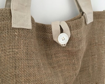 Oversized burlap tote bag- beach bag