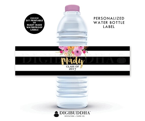 graduation water bottle labels grad party drink stickers