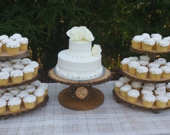 Tree Cupcake Stand Log Rustic Cake Wood Tree Cupcake Stand Log Rustic Cake Wood