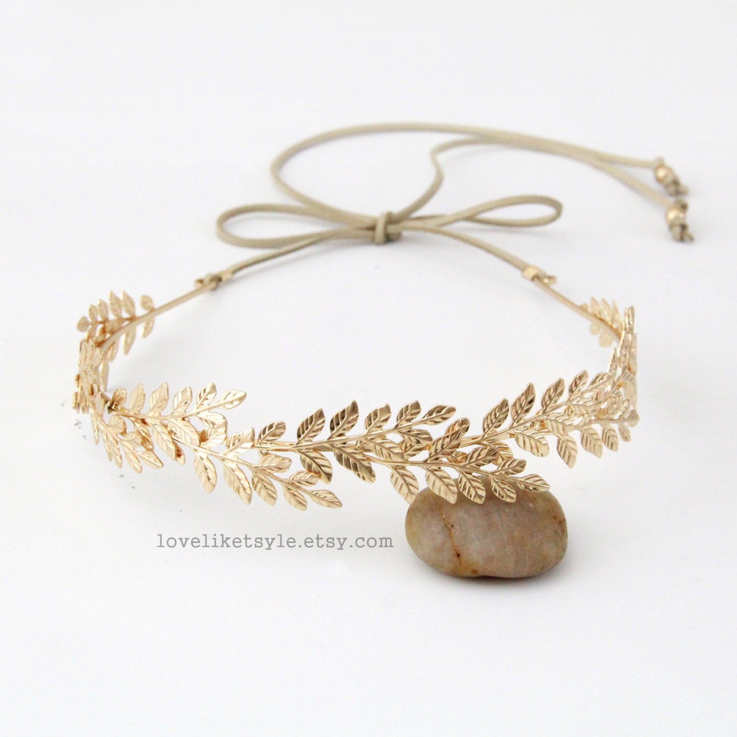 Gold Leaf Crown Laurel Wreath HeadbandWedding Head