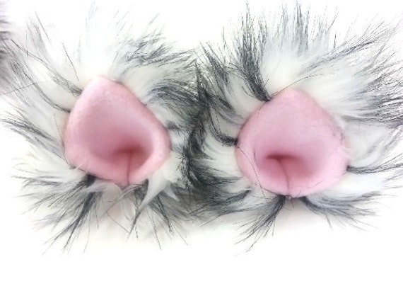 Cat Ears Black And White Cat Ears Fuzzy Cat Ears-Fur Cat