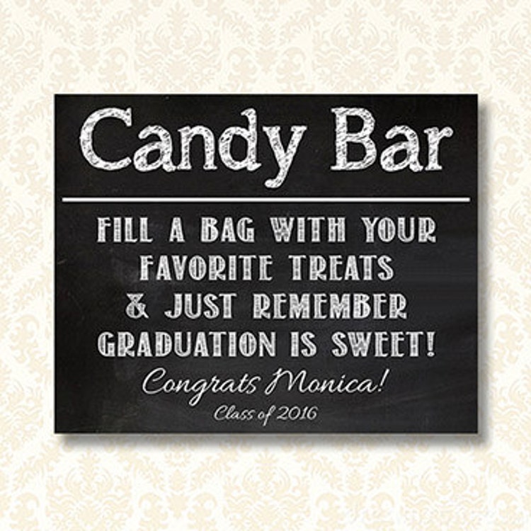 Personalized Graduation Candy Bar Sign Printable by JusPrintables