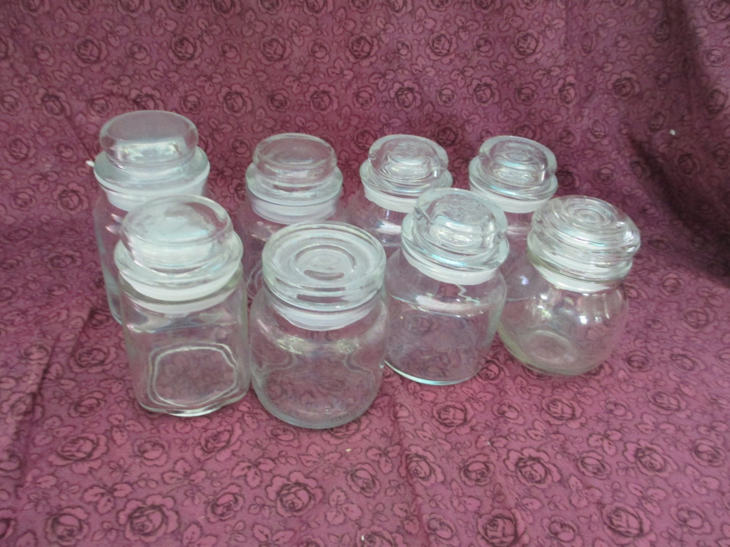 Candle supply set of 8 small empty candle clear Glass Jars for