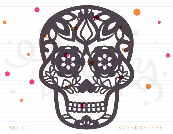 Download Skull SVG DXF Cutting File Day of the Dead Sugar Skull