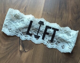 LIFT Black Sparkle Team Beachbody Coach Challenge Group Prize Workout Fitness Dancing Shaun T Wide Lace Gray Headband