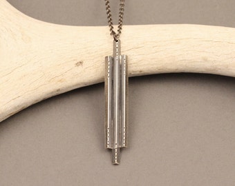 Sanctuary hammered sterling silver native-deco inspired necklace- short