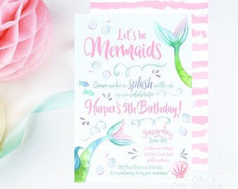 Watercolor Mermaid Invitations