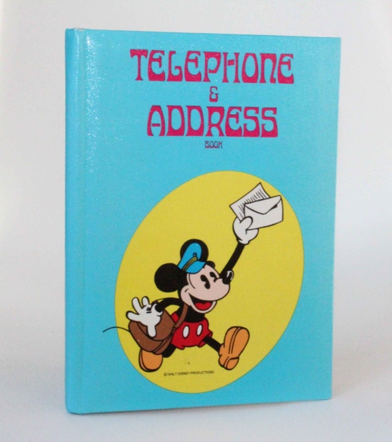 Walt Disney Telephone Address Book Mickey Minnie Blue used